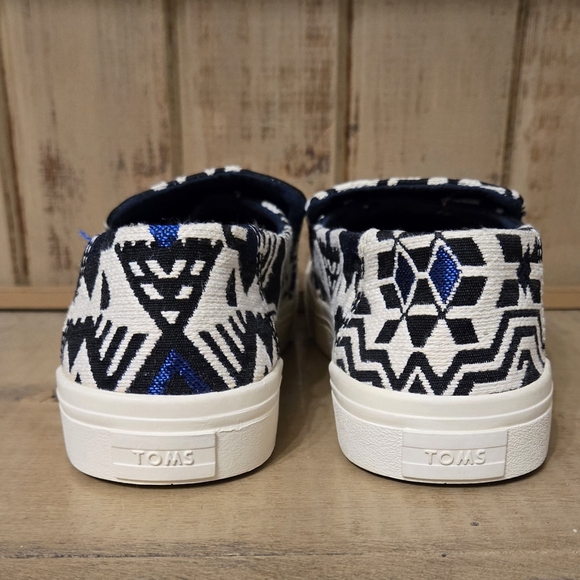 Toms Embroidered Slip On Sunset Stellar Blue Jacquard Womens Shoes Size 6.5 - Picture 5 of 10